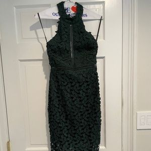 Bardot green lace dress